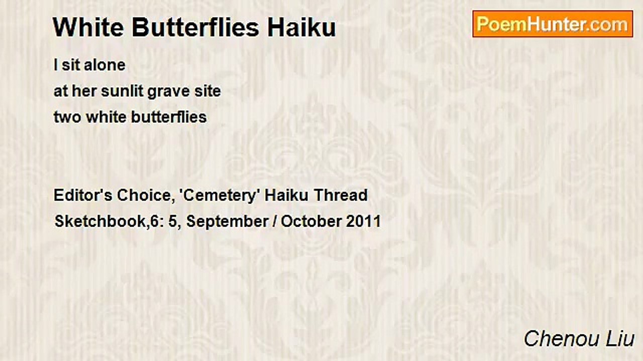 Chenou Liu - White Butterflies Haiku