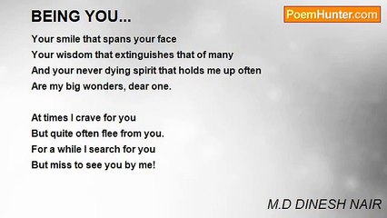 M.D DINESH NAIR - BEING YOU...