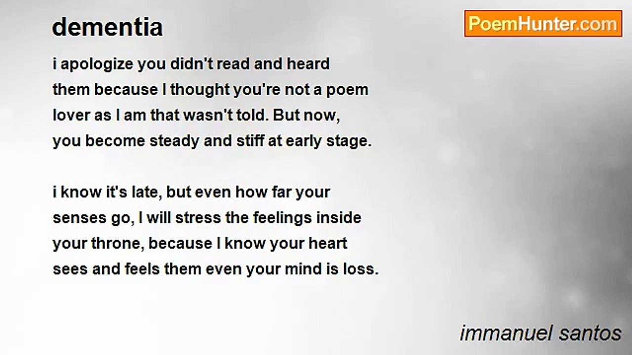 immanuel santos - dementia