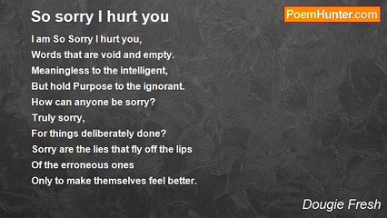 Dougie Fresh - So sorry I hurt you
