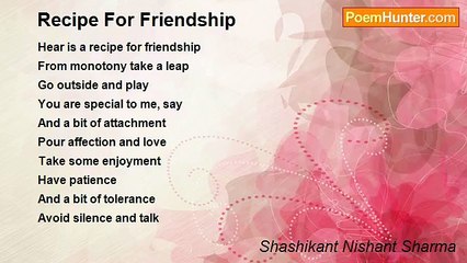 Shashikant Nishant Sharma - Recipe For Friendship