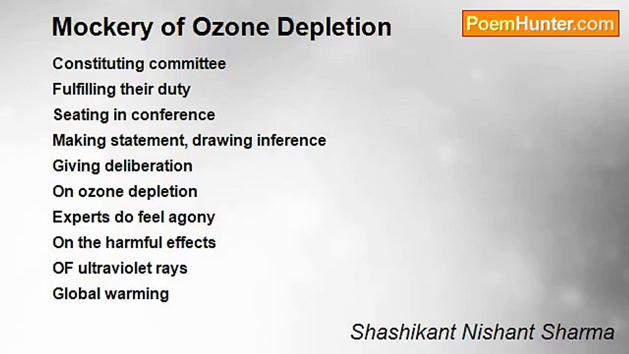 Shashikant Nishant Sharma - Mockery of Ozone Depletion