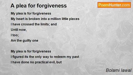 Bolami lawal - A plea for forgiveness