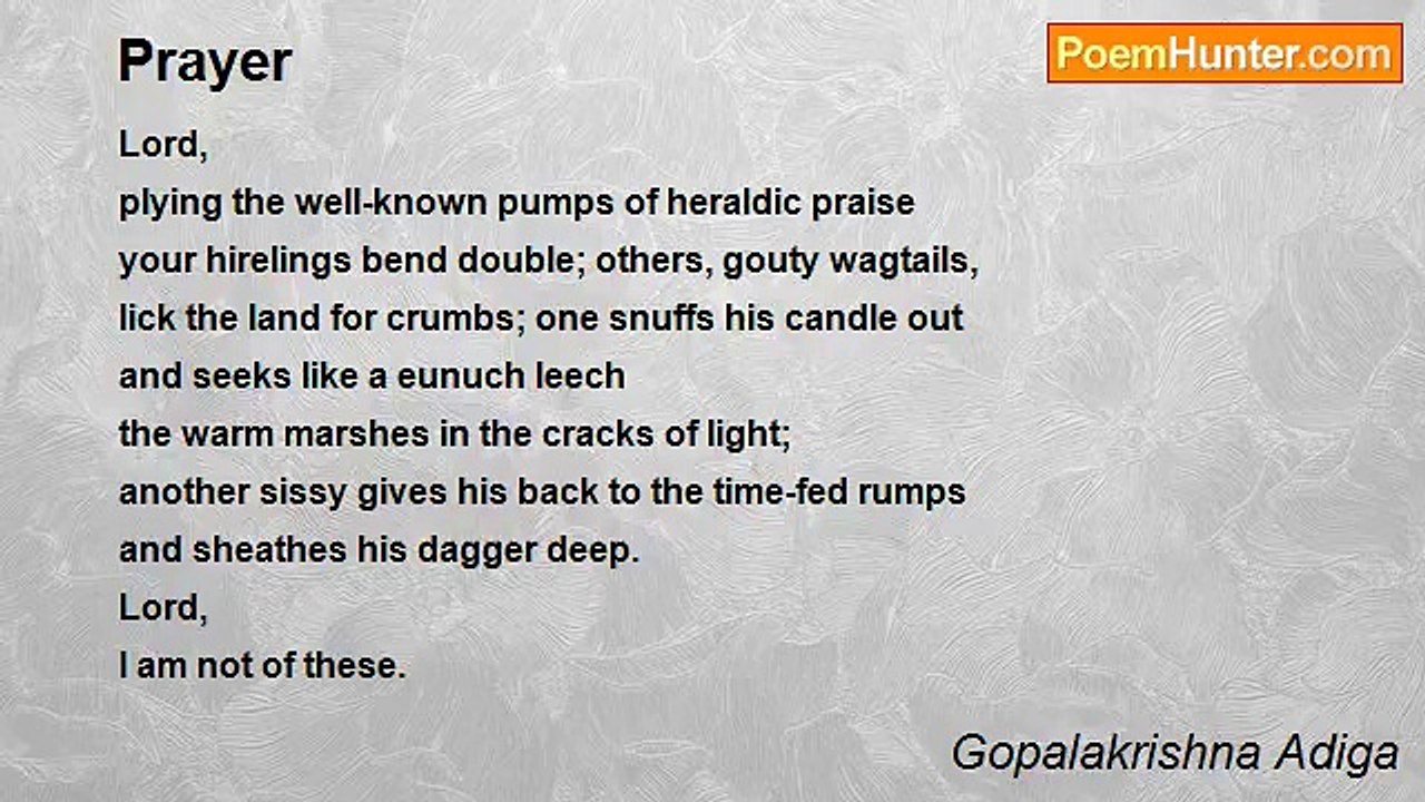 Gopalakrishna Adiga - Prayer