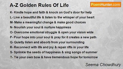 Seema Chowdhury - A-Z Golden Rules Of Life