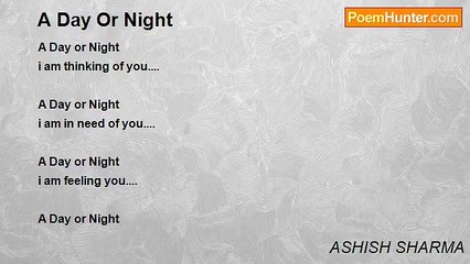 ASHISH SHARMA - A Day Or Night