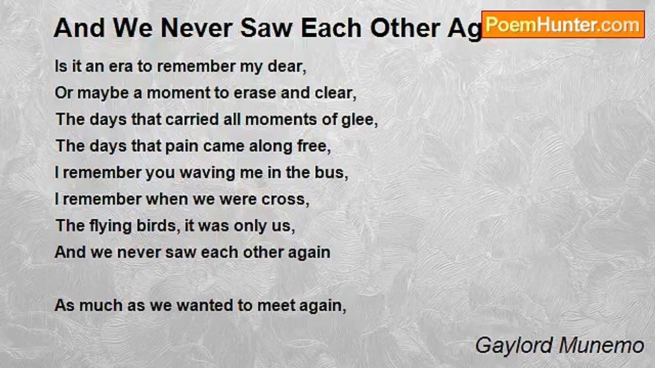 Gaylord Munemo - And We Never Saw Each Other Again