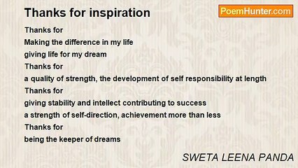 SWETA LEENA PANDA - Thanks for inspiration