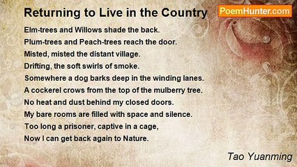 Tao Yuanming - Returning to Live in the Country