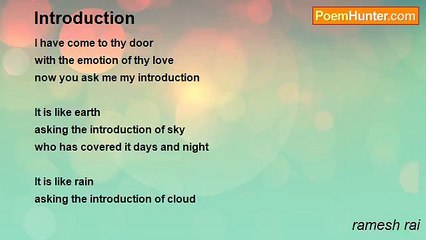 ramesh rai - Introduction
