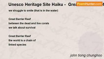 john tiong chunghoo - Unesco Heritage Site Haiku -  Great Barrier Reef, Australia
