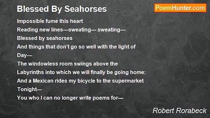 Robert Rorabeck - Blessed By Seahorses