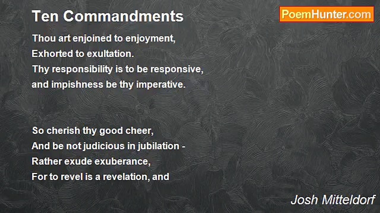 Josh Mitteldorf - Ten Commandments