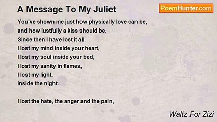 Waltz For Zizi - A Message To My Juliet