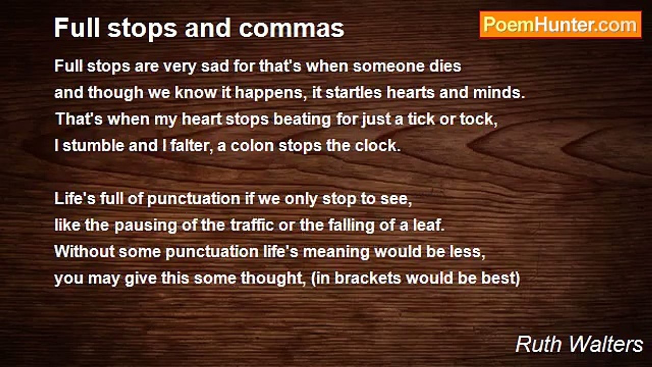 Ruth Walters - Full stops and commas