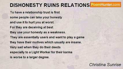 Christina Sunrise - DISHONESTY RUINS RELATIONSHIPS
