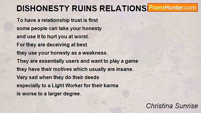 Christina Sunrise - DISHONESTY RUINS RELATIONSHIPS