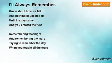 Allie Nicole - I'll Always Remember.
