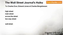 Nicolas GRENIER - The Wall Street Journal's Haiku