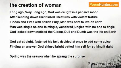 Somanathan Iyer - the creation of woman