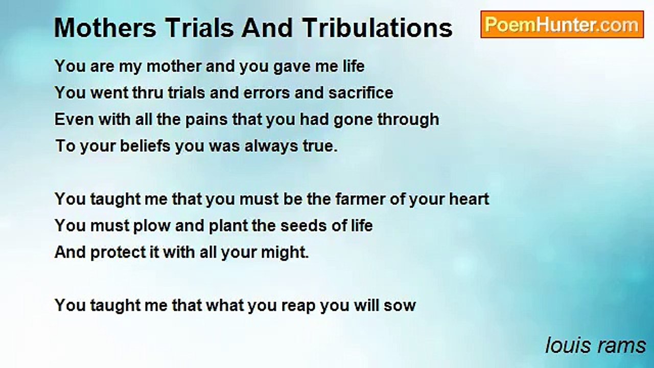 louis rams - Mothers Trials And Tribulations