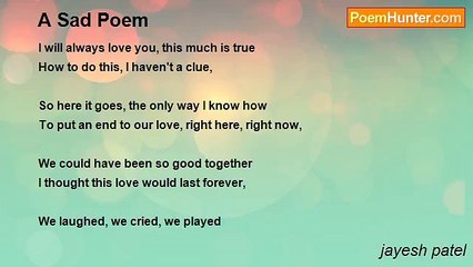 jayesh patel - A Sad Poem