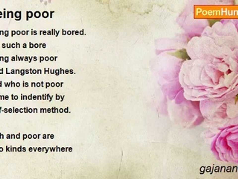 gajanan mishra - Being poor