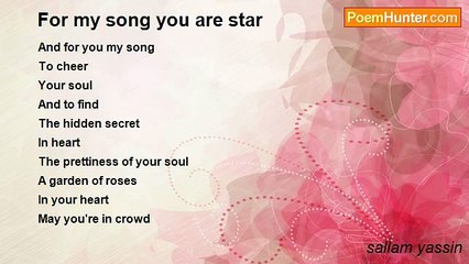 sallam yassin - For my song you are star