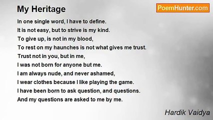 Hardik Vaidya - My Heritage