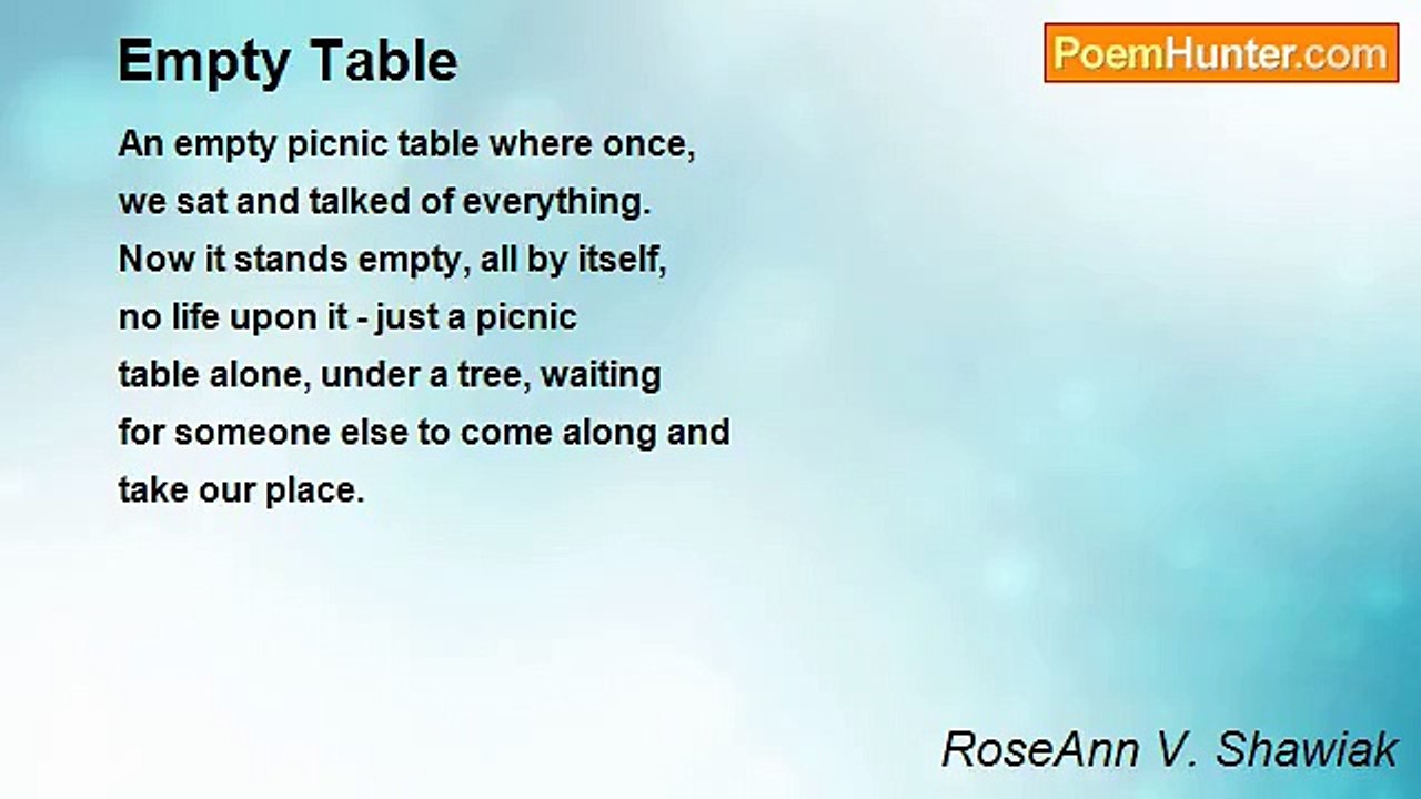 RoseAnn V. Shawiak - Empty Table