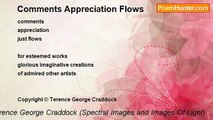 Terence George Craddock (Spectral Images and Images Of Light) - Comments Appreciation Flows