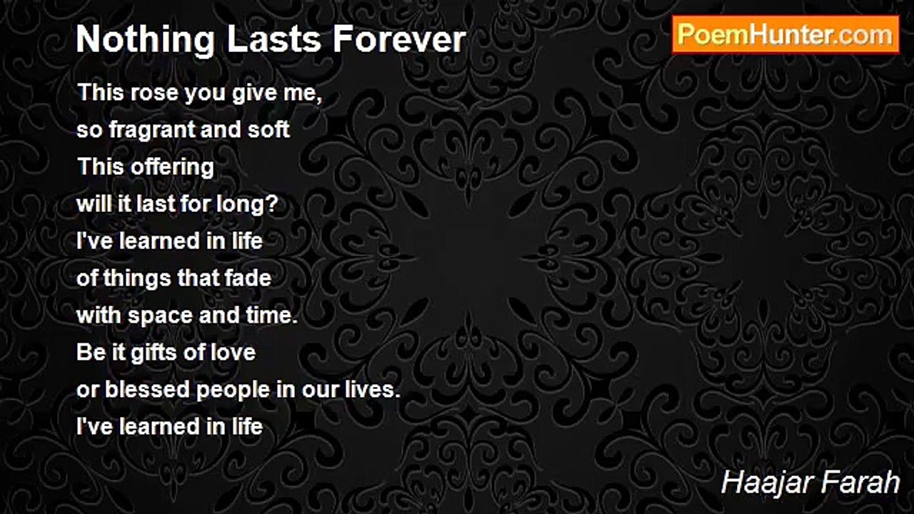 Haajar Farah - Nothing Lasts Forever
