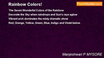 Manjeshwari P MYSORE - Rainbow Colors!