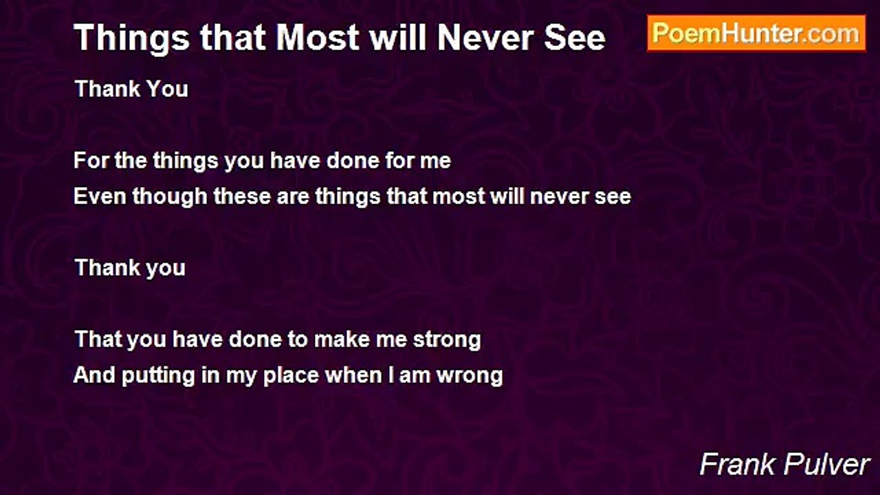Frank Pulver - Things that Most will Never See