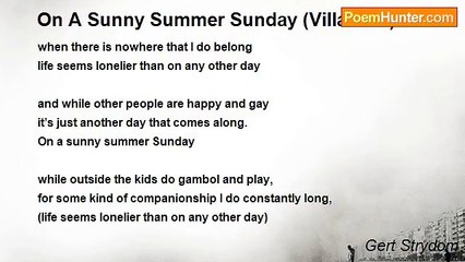 Gert Strydom - On A Sunny Summer Sunday (Villanelle)