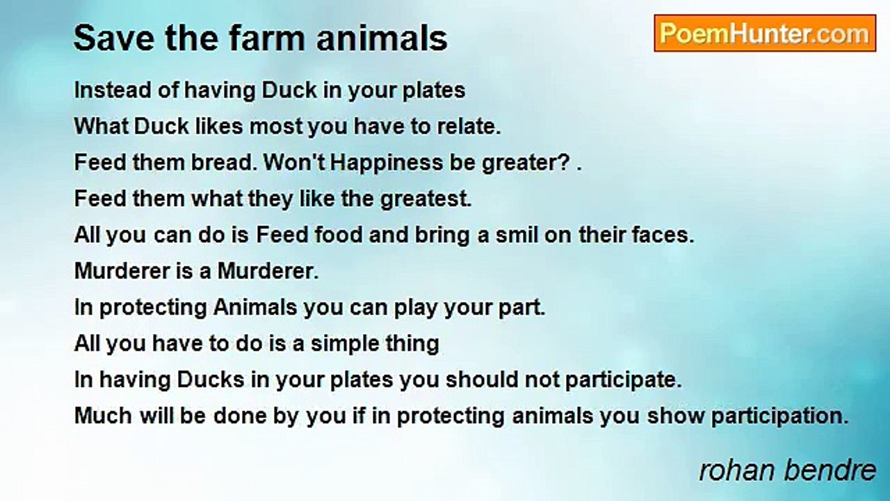 rohan bendre - Save the farm animals