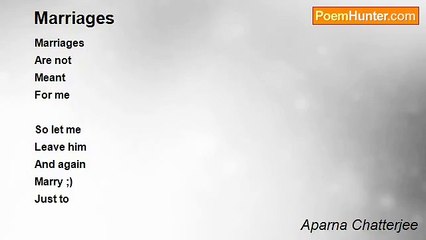 Aparna Chatterjee - Marriages