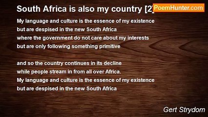 Gert Strydom - South Africa is also my country [2]
