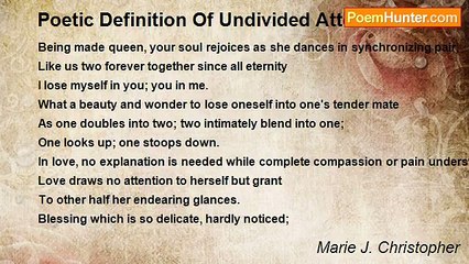 Marie J. Christopher - Poetic Definition Of Undivided Attention