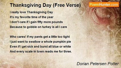 Dorian Petersen Potter - Thanksgiving Day (Free Verse)