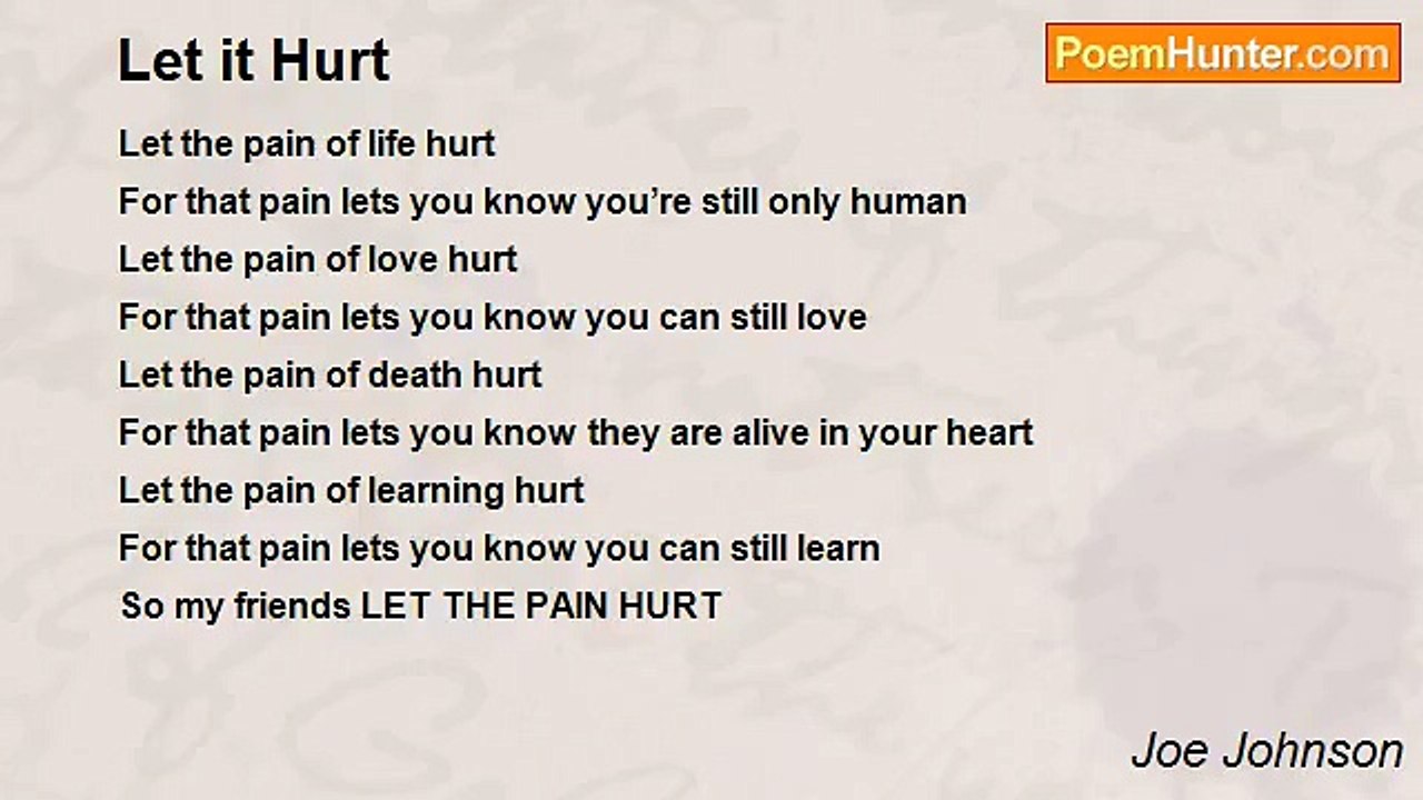 Joe Johnson - Let it Hurt