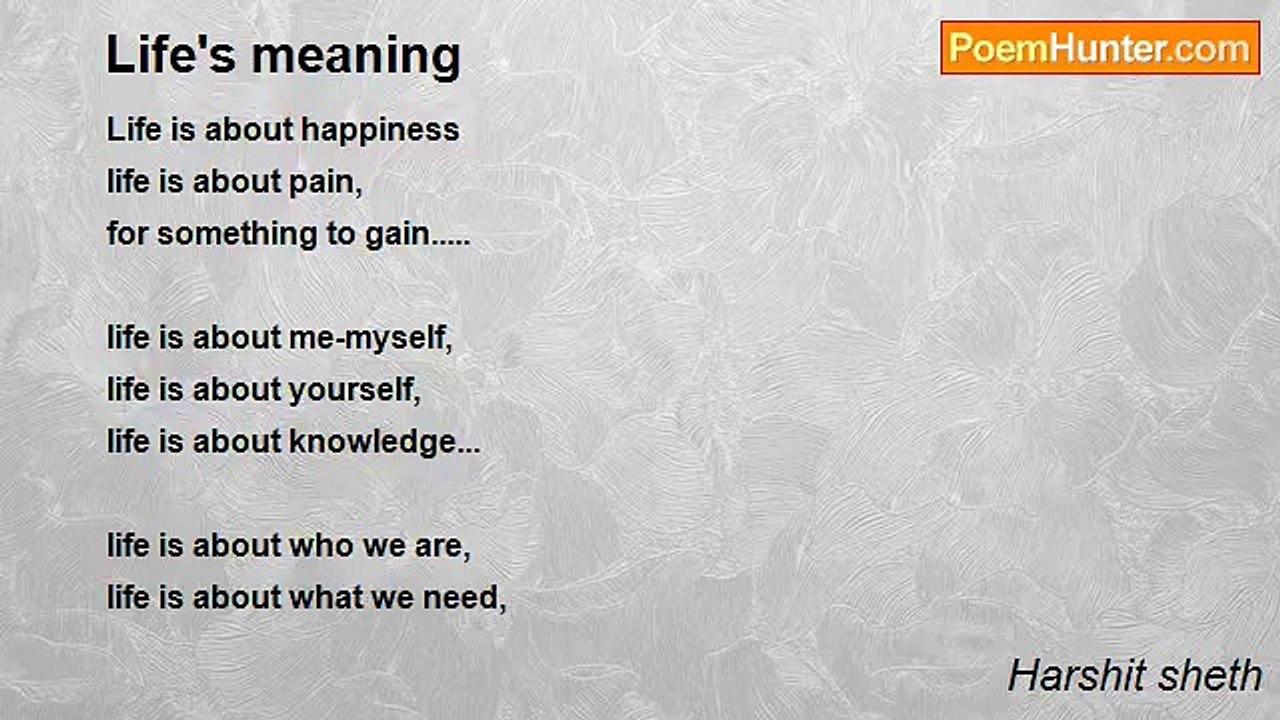 Harshit Sheth - Life's meaning