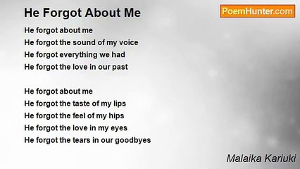 Malaika Kariuki - He Forgot About Me