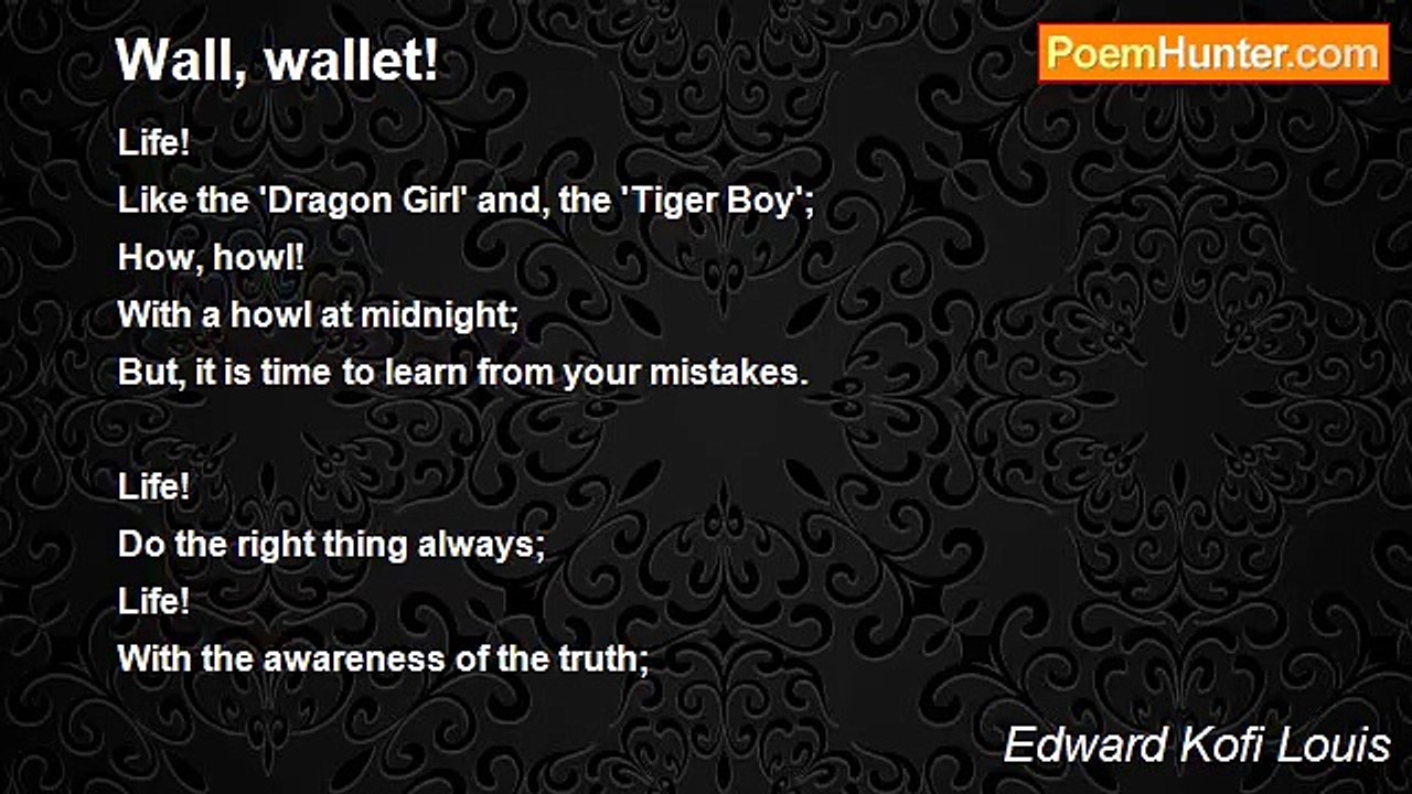 Edward Kofi Louis - Wall, wallet!