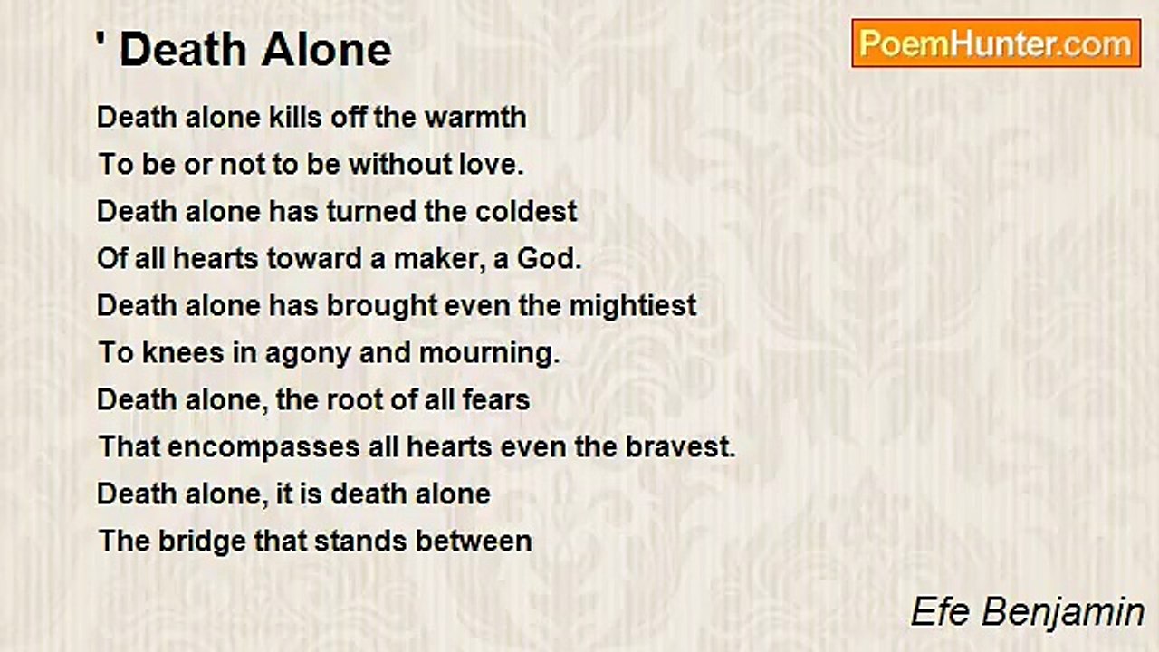 Efe Benjamin - ' Death Alone