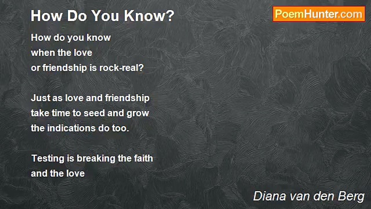 Diana van den Berg - How Do You Know?