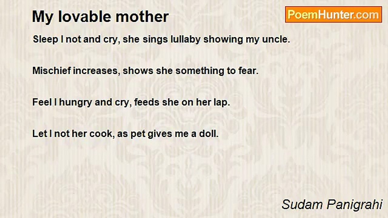 Sudam Panigrahi - My lovable mother