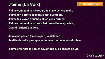 Dora Egan - J'aime (La Voix)