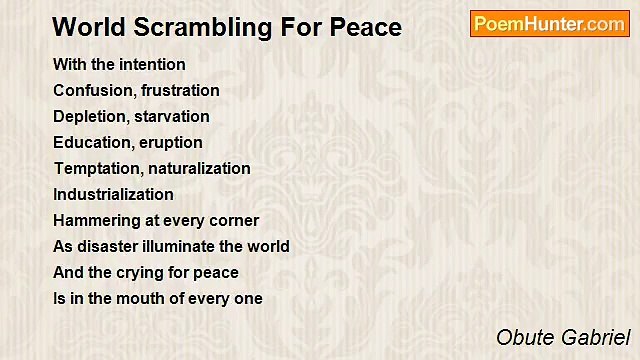 Obute Gabriel - World Scrambling For Peace