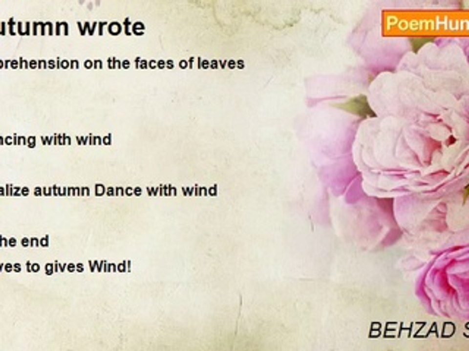 BEHZAD SAVARI - Autumn wrote